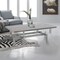 Armen Living Illusion Gray Wood Coffee Table with Brushed Stainless Steel Base LCILCOBSGR - alternate 5